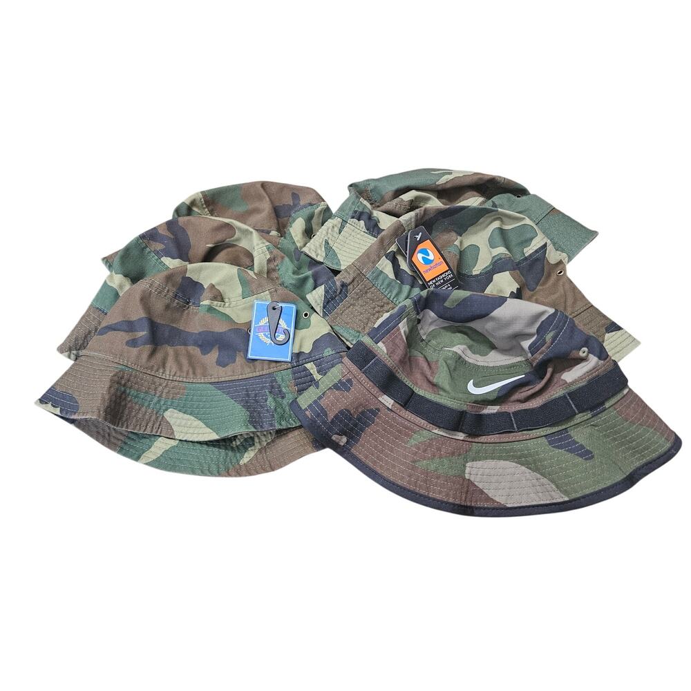 Nike Newhattan Gelante Camo Bucket Hat Lot 6 S S/M 2 NWT Woodland - Picture 1 of 8